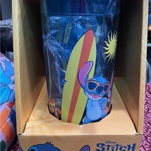 Disney Stitch Blue and Yellow Surf Pitcher & Tumbler w/ Stitch Cloud Pillow Set